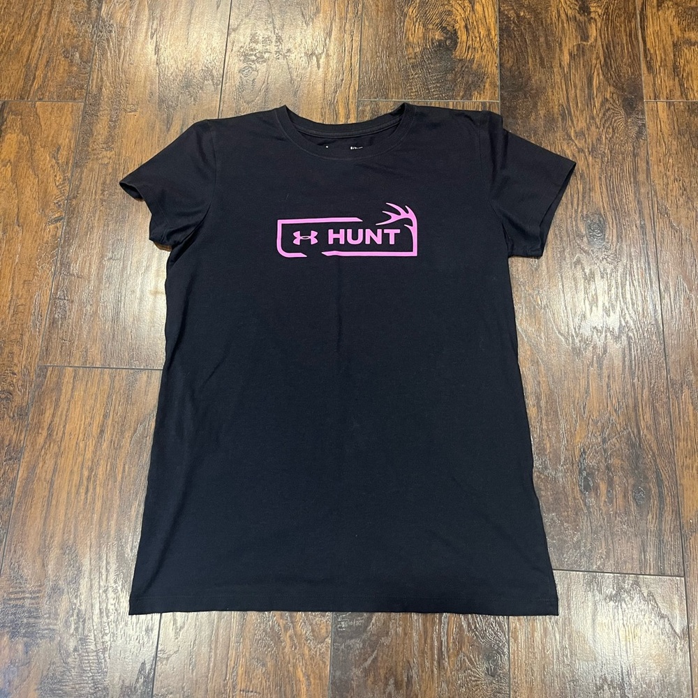 Under Armour Black Tee with Pink Hunt Graphic